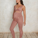 Maternity full-length leggings in antique rose