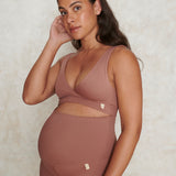Maternity full-length leggings in antique rose