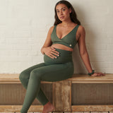 Maternity full-length leggings in forest